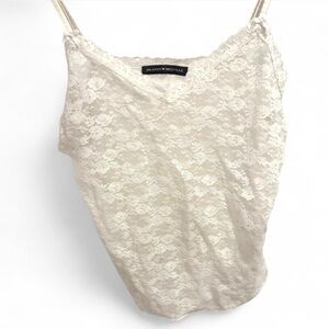 Brandy White Sheer Floral Lace Camisole